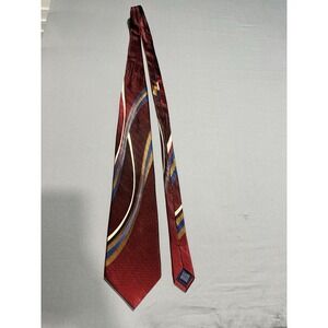VTG Andrew Fezza Maroon Geometric Swirl Silk Necktie